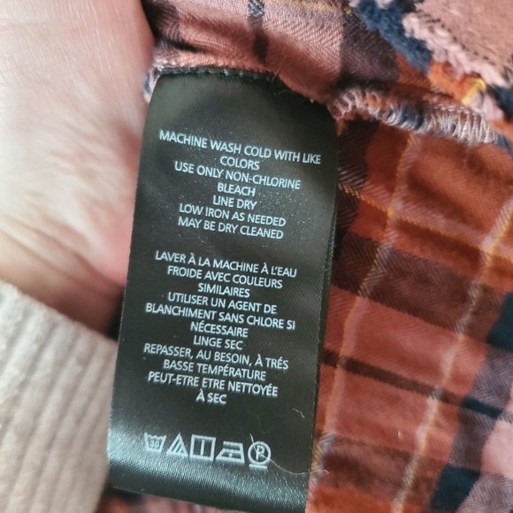 Anthropologie Pilcro Cropped Plaid Flannel Raw Hems Size Small High-Low - Picture 6 of 11